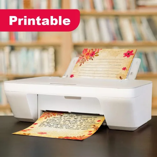 Vista 3 de Juego de papel y sobres vintage de papelería floral vintage con papel de escritura con letras forradas, 48 hojas + 24 sobres, 8.5 x 11 pulgadas