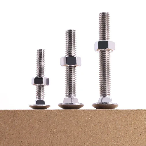 Vista 5 de Perno de carro M6-0.039 x 0.472 in (12 juegos) DIN603 con tuerca hexagonal DIN934, rosca gruesa completa, acero inoxidable 304 18-8, tornillos