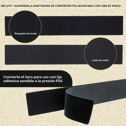Vista 4 de Dura-Gold Pro Series Firm & Flex Longboard - Bloque de Lima de Lijado Manual, Respaldo de Velcro y Almohadilla Adaptadora PSA - Usar con Rollos