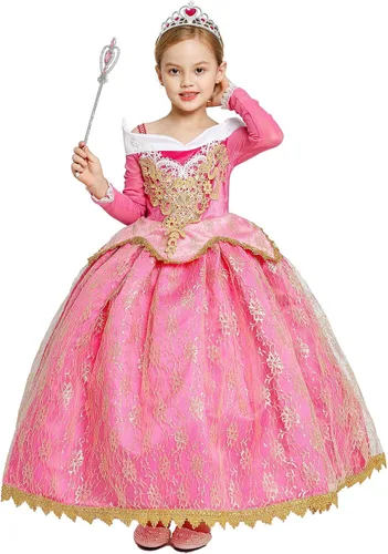 Vista 2 de YOFEEL Princess Costume Cosplay Dress up for Toddler Kid Baby Girls Fancy Party Halloween Christmas with unique Accessories
