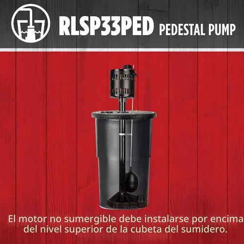 Vista 6 de Red Lion Bomba de pedestal automática RL-SP33PED, 115V, 1/3 HP, 3300 GPH
