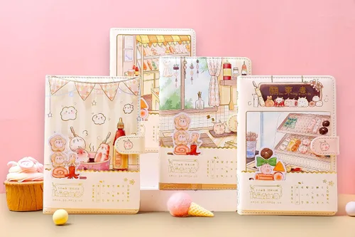 Vista 8 de Cuaderno de Diario Kawaii de KetA – Cuaderno de Papelería Japonesa Estética Linda, 256 Páginas – Perfecto para Niñas, Adolescentes y Mujeres