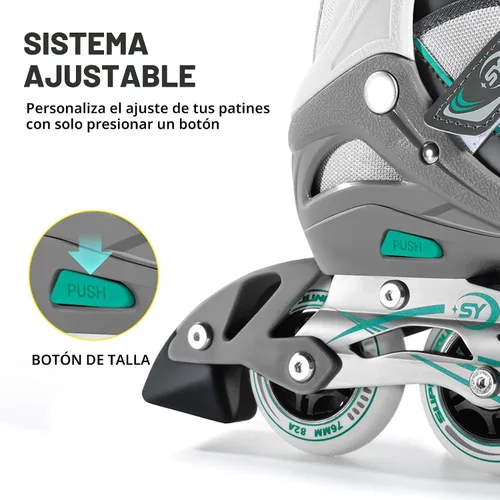 Vista 4 de SUPER YOUNGSTER Patín en línea ajustable para mujer, patines de ruedas para mujeres adultas