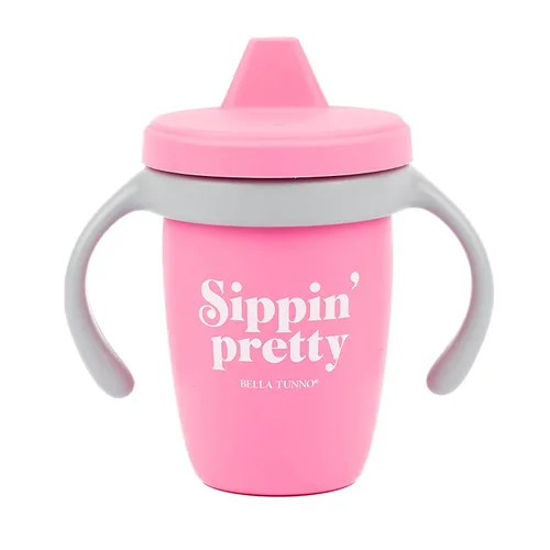 Vista 10 de Taza de silicona Bella Tunno, taza de entrenamiento con asas de transición para bebés, niños pequeños y niños, bebés de 6 a 12 meses y niños