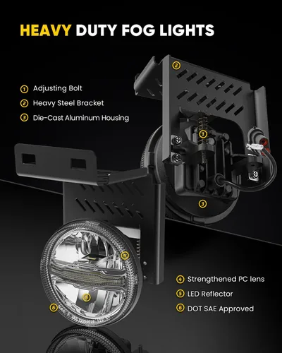 Vista 3 de Conjunto de luces antiniebla LED DRL para Dodge Ram 1500/2500/3500