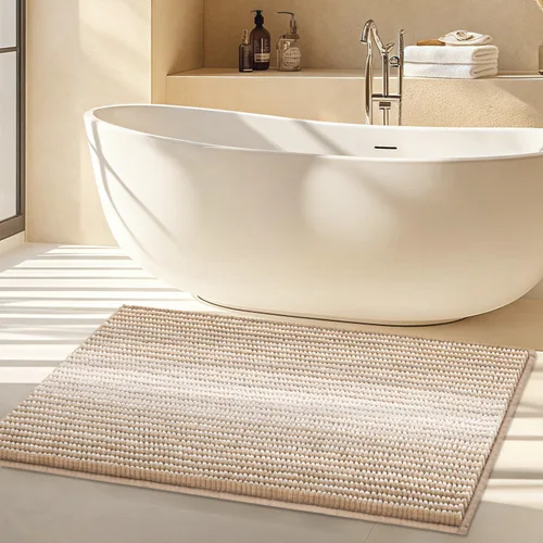 Vista 7 de Alfombras de Baño Grandes Antideslizantes de Chenilla - Alfombra de Baño para Ducha Suave Absorbente de Agua - Alfombra de Baño Delante de Bañera
