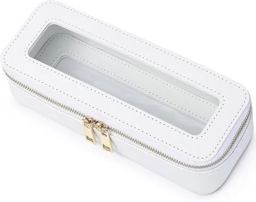 Vista 9 de Pinkmik Pequeña bolsa de maquillaje transparente, mini estuche para cosméticos, bolsa de aseo impermeable con cremallera, organizador de bolsos