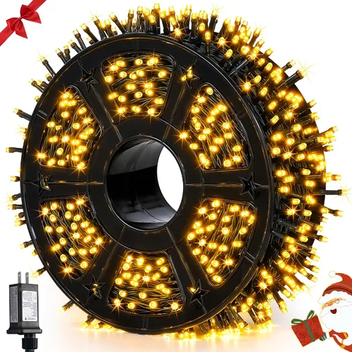 Vista 29 de JMEXSUSS - 250 luces LED de Navidad azules conectables, luces de cadena