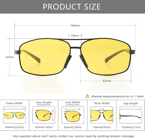 Vista 6 de SUNGAIT Night Driving Glasses for Men Glare Reducing HD Night Vision Glasses Polarized Trendy Designer