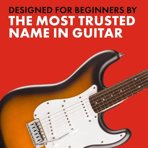 Vista 4 de Fender Squier Stratocaster - Guitarra eléctrica para principiantes, 2 colores Sunburst 2-Color Solburst
