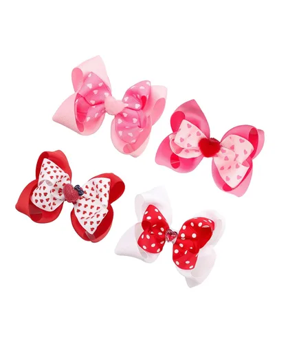 Vista 5 de Pinzas para el pelo para niñas, horquillas para el cabello con lazo para San Valentín, JHV14 (juego de 3 piezas)