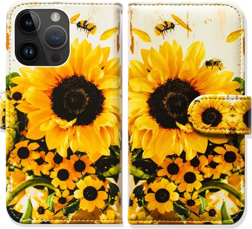 Vista 23 de Bcov Funda para iPhone 15 Pro Max, funda de piel con tapa y soporte para tarjeta y soporte para iPhone 15 Pro Max