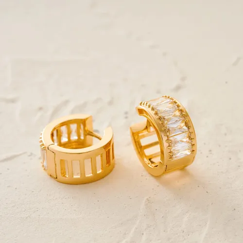 Vista 6 de MYEARS Women Huggie Earrings Gold Hoop 14K Gold Filled Small Simple Handmade Hypoallergenic Everyday Jewelry