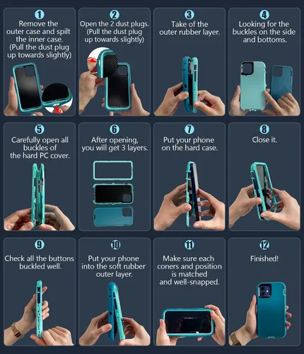 Vista 8 de LeYi Funda compatible con Galaxy S8 Plus: funda de protección 3 en 1 de cuerpo completo a prueba de golpes, de goma, resistente, resistente, a