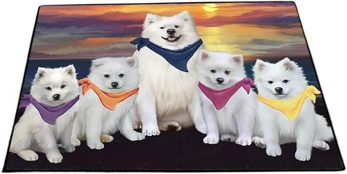 Vista 17 de Doggie of the Day American Eskimo Dogs Floor Mat - 4th of July Independence Day - Best Dog Doormat - Protector Decor - Unique Portrait Art - Premium