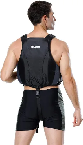 Vista 7 de Yueta Chaleco de natación para adultos, correa ajustable en la entrepierna, chaqueta de natación para kayak, pesca, deportes acuáticos