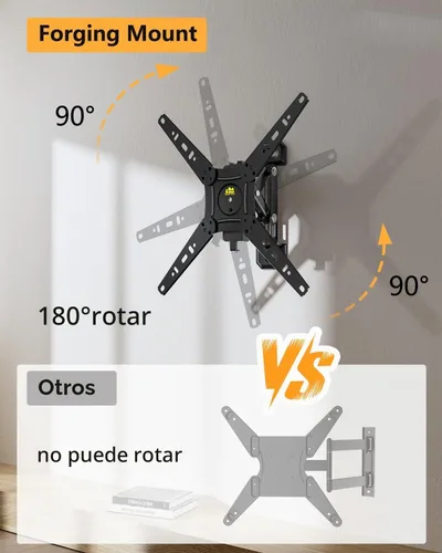 Vista 3 de [Usado] FORGING MOUNT Soporte de pared giratorio para televisores de 13 a 49 pulgadas, soporte de pared extensible vertical y horizontal, soporte