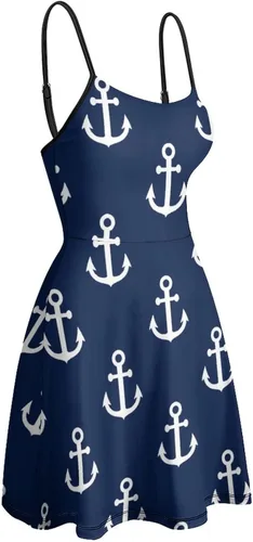 Vista 4 de Vestido de playa casual sin mangas con cuello redondo para mujer 2023