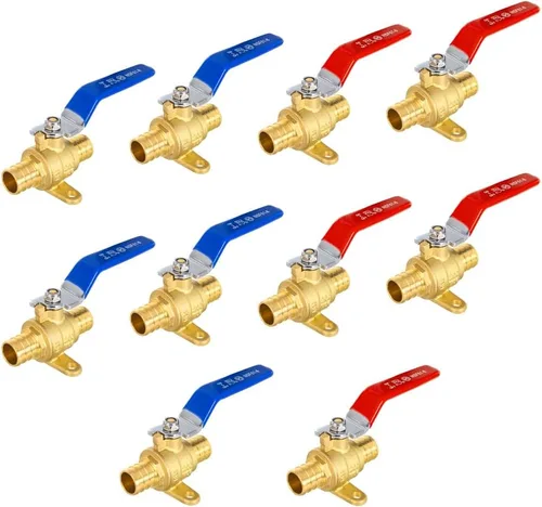 Vista 17 de Paquete de 2 válvulas de bola EFIELD Pex Brass de 1/2 pulgada con cierre de puerto completo, caliente y frío, (VALVE001) Válvula de cierre