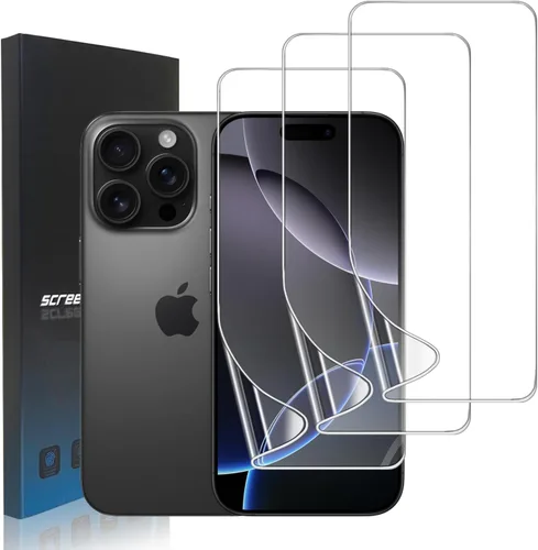 Vista 14 de Paquete de 3 protectores de pantalla de película de hidrogel para iPhone 13/iPhone 13 Pro, protector de pantalla de TPU suave HD para iPhone 13/13