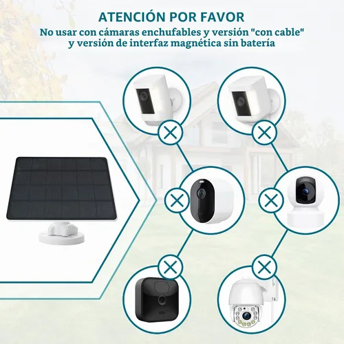 Vista 5 de Panel solar de 8 W compatible con cámara de batería recargable, para cámara de seguridad al aire libre, cargador solar de cámara de 5 V, impermeable