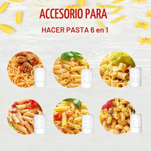Vista 2 de Accesorio para hacer pasta para batidora de pie Kitchenaid con 6 formas diferentes de salida de pasta, duradero para accesorios y herramientas