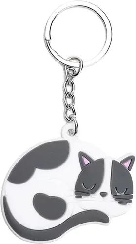 Vista 2 de POYAMUSE Lovely Cats Keyring - Cartoon Cat Key chain for Women Girls Pet Memorial Jewelry - Cat Shows Cat Cafes Souvenir