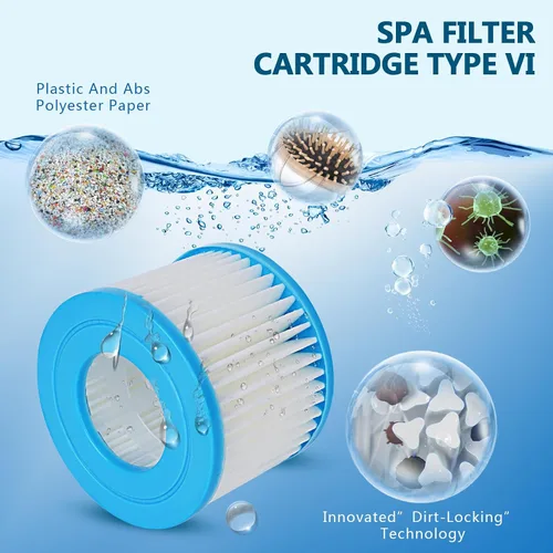 Vista 3 de Cartucho tipo , reemplazo de filtro de spa, Lay-Z-Spa, filtros para bañera de hidromasaje Coleman SaluSpa 90352E 58323, paquete de 6