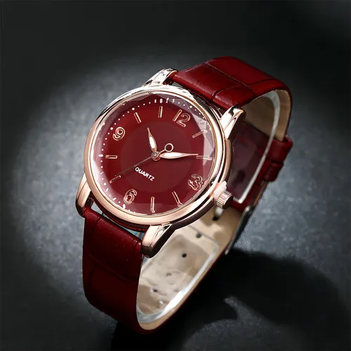 Vista 3 de Reloj de pulsera para mujer, estilo de moda, analógico, de cuarzo, con correa de cuero