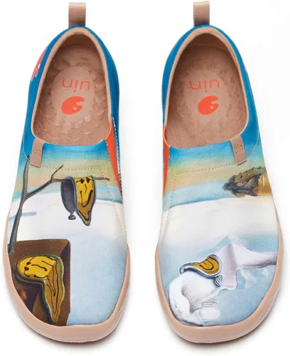 Vista 74 de UIN Zapatos de viaje para caminar para hombre, sin cordones, de lona, informales, ligeros, cómodos y modernos, diseño de perritos felices Ahhhhh