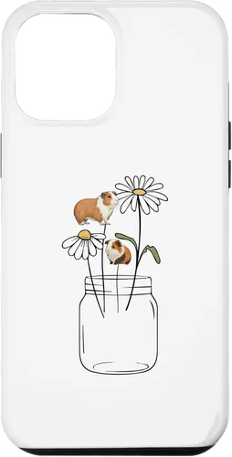 Vista 7 de iPhone 12 mini linda mamá conejillo de indias, funda de flores de conejillo de indias