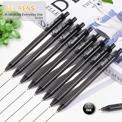 Vista 2 de Bolígrafos de Gel Negro a Granel, Juego de 60 Bolígrafos de Gel Negro Retráctiles, Punta Fina de 0.7mm, Escritura Suave y Sin Manchas para Oficina