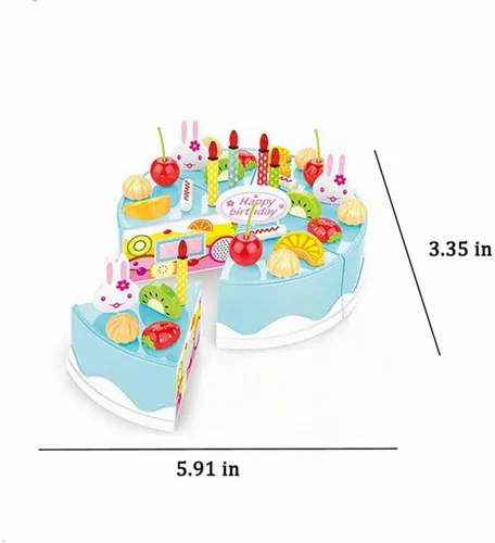 Vista 5 de Juego de 38 piezas de decoración de pastel de fiesta de cumpleaños de corte de bricolaje, juego de comida de cocina para corte de frutas, regalo