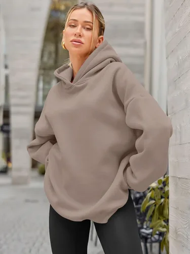 Vista 3 de EFAN Sudaderas con capucha de gran tamaño para mujer, sudaderas de forro polar con capucha, suéteres casuales y cómodos, ropa de moda de otoño 2023