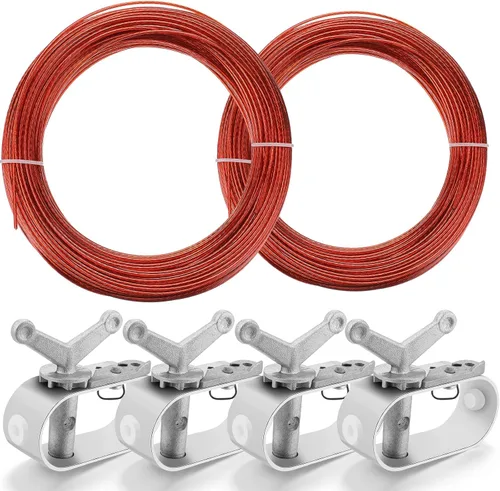 Vista 7 de Juego de 2 cubiertas de piscina para cabrestante y cable para cubierta de piscina, cable de 4 piezas, cabrestante para cubierta de piscina sobre