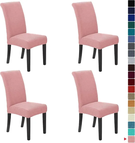 Vista 58 de Juego de 2 fundas para sillas de comedor, fundas elásticas para sillas de comedor, fundas para sillas de cocina de jacquard texturizadas, decoración