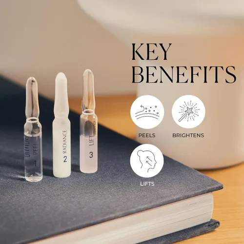 Vista 3 de Natura Bissé Diamond Instant Glow, Ampoule Trio Express Mini-Lift, eleva, reafirma e ilumina, 3 ampollas x 4 tratamientos