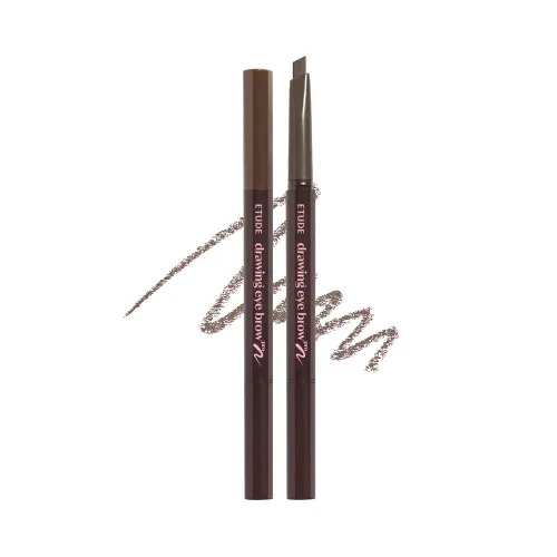 Vista 10 de ETUDE Drawing Eye Brow Pro (marrón oscuro) Lápiz de cejas para mujer, microblading, de larga duración, aspecto natural diario con textura suave