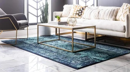 Vista 2 de Unique Loom Medici Collection - Alfombra tradicional vintage botánica azul (2' 2 x 3' 0)