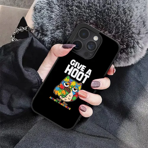 Vista 3 de Give A Hoot - Funda para iPhone 16, 15, 14, 13, 12, 11 Pro Max, Galaxy S25, S24, S23, S22, S21, FE, Ultra Plus, Note 20, A16, A15, A14, A54, Moto