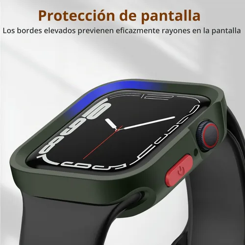 Vista 2 de Estuche Resistente Compatible con Apple Watch Case 41mm 40mm Series 9/8/7/6/5/4/SE3/2/1, Funda Protectora Amortiguadora de TPU Flexible y Suave