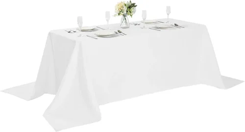 Vista 126 de Mantel rectangular de tela de poliéster lavable de 60 x 120 pulgadas, para decoración de bodas, fiestas, comedores, banquetes