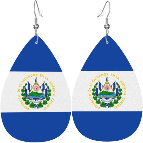 Vista 8 de Pendientes colgantes de cuero, aretes de lágrima ligeros para mujer
