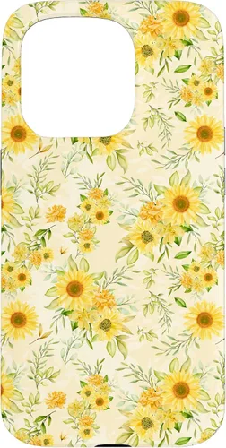 Vista 14 de Cute Sunflower Pattern Yellow Pastel Flower Case for iPhone 16