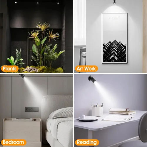 Vista 8 de DEDC 6 piezas de luz de punto LED mini, luces de imagen para interiores, luz de arte de 1.5W 12V 6000K, luces de acento con atenuador RF