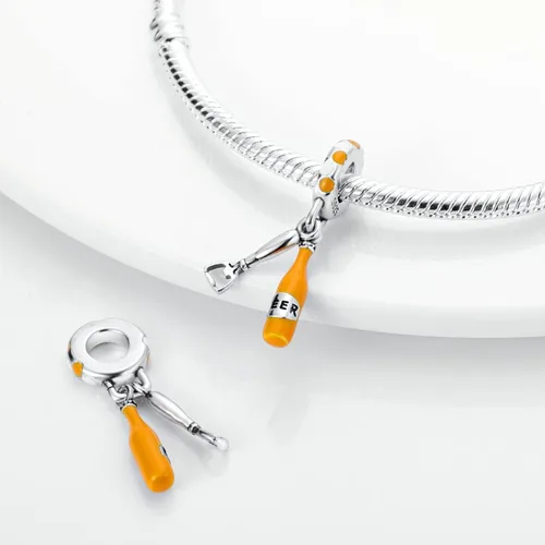 Vista 3 de Hapour Dijes de plata de ley 925 para pulseras de dijes, collar, joyería europea, dije, abalorios, abalorios, regalo de cumpleaños para mujeres