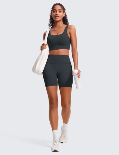 Vista 118 de CRZ YOGA Butterluxe - Brasier deportivo con espalda en U para mujer, cuello redondo, acolchado, de bajo impacto, para yoga, entrenamiento