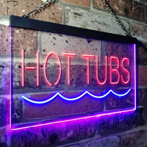 Vista 3 de ADVPRO Hot Tubs Supply Dual Color LED Neon Sign Blue & Red 12" x 8.5" st6s32-i3375-br