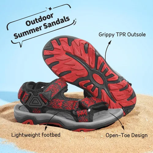 Vista 4 de DREAM PAIRS Sandalias de verano para niños, ligeras y ajustables (para niños y niñas, grandes y pequeños).