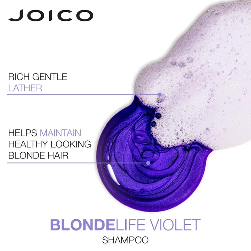 Vista 5 de Joico Blonde Life - Juego de champú y acondicionador violeta Para cabello rubio fresco y brillante Neutraliza los tonos cobrizos Desterrar